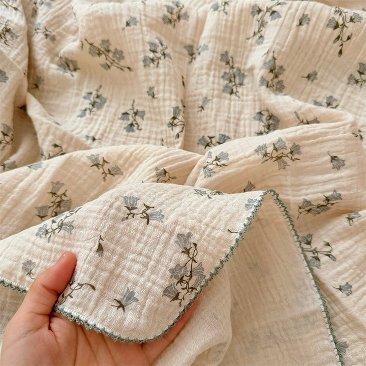 Women's Cozy Cotton Blanket with Floral Design Stornfield