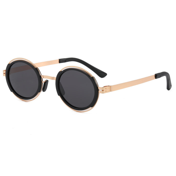 Women's fashionable round sunglasses with elegant metal frame Stornfield