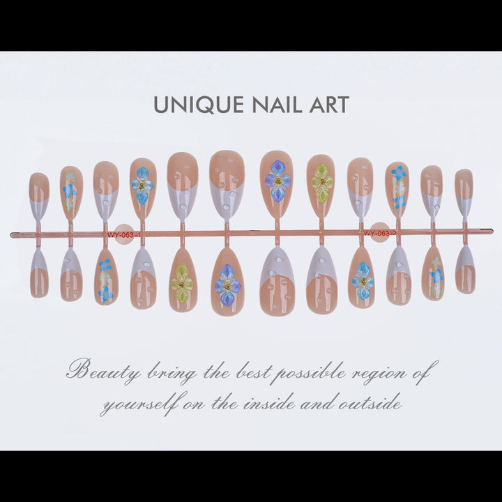 Decorative Floral Press-On Nail Art Set Stornfield