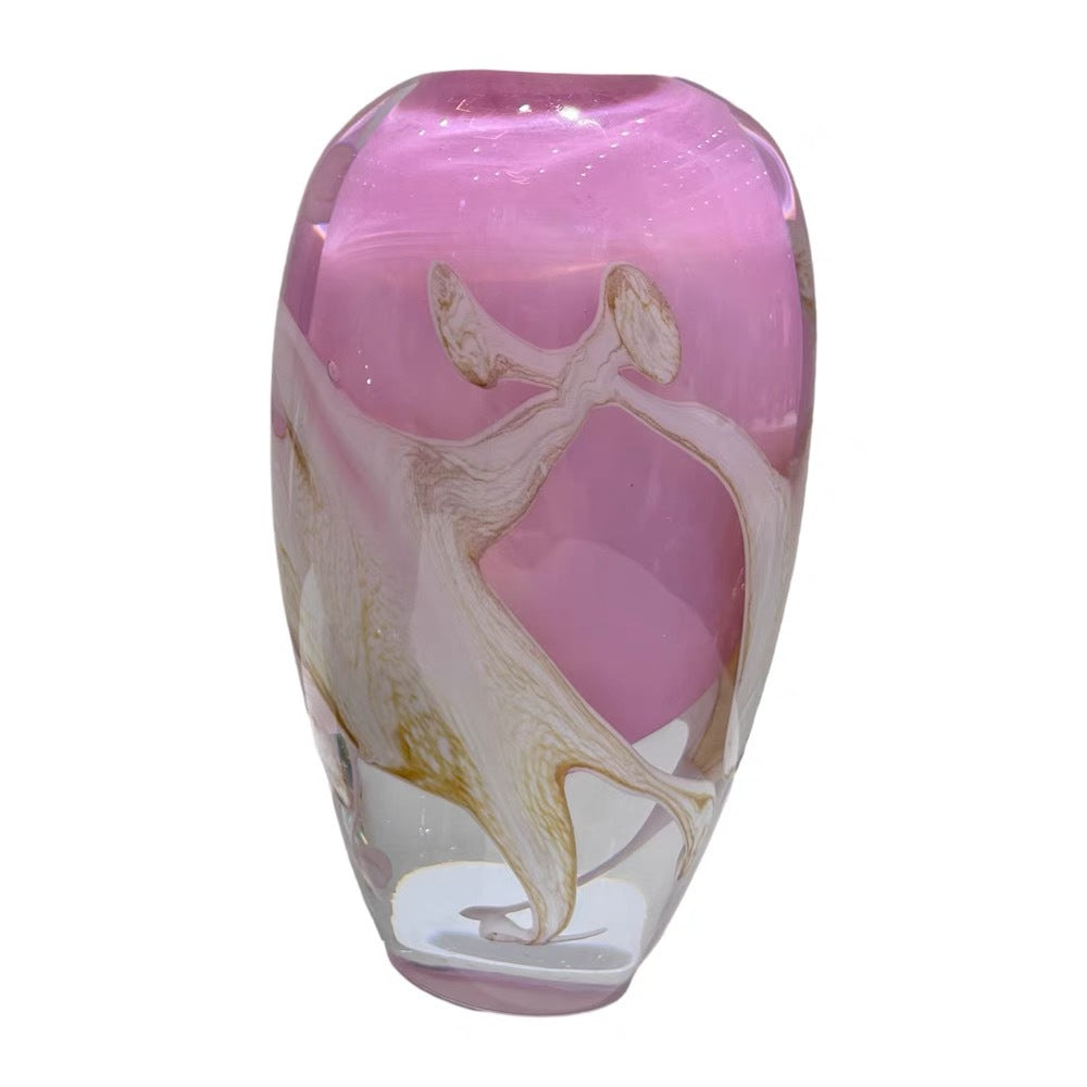 Handblown Encased-Glass Bud Vase with Sculptural Petal Inclusions Stornfield