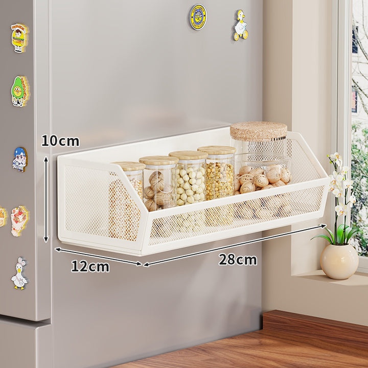 Magnetic Mesh Refrigerator Spice Jar Storage Basket