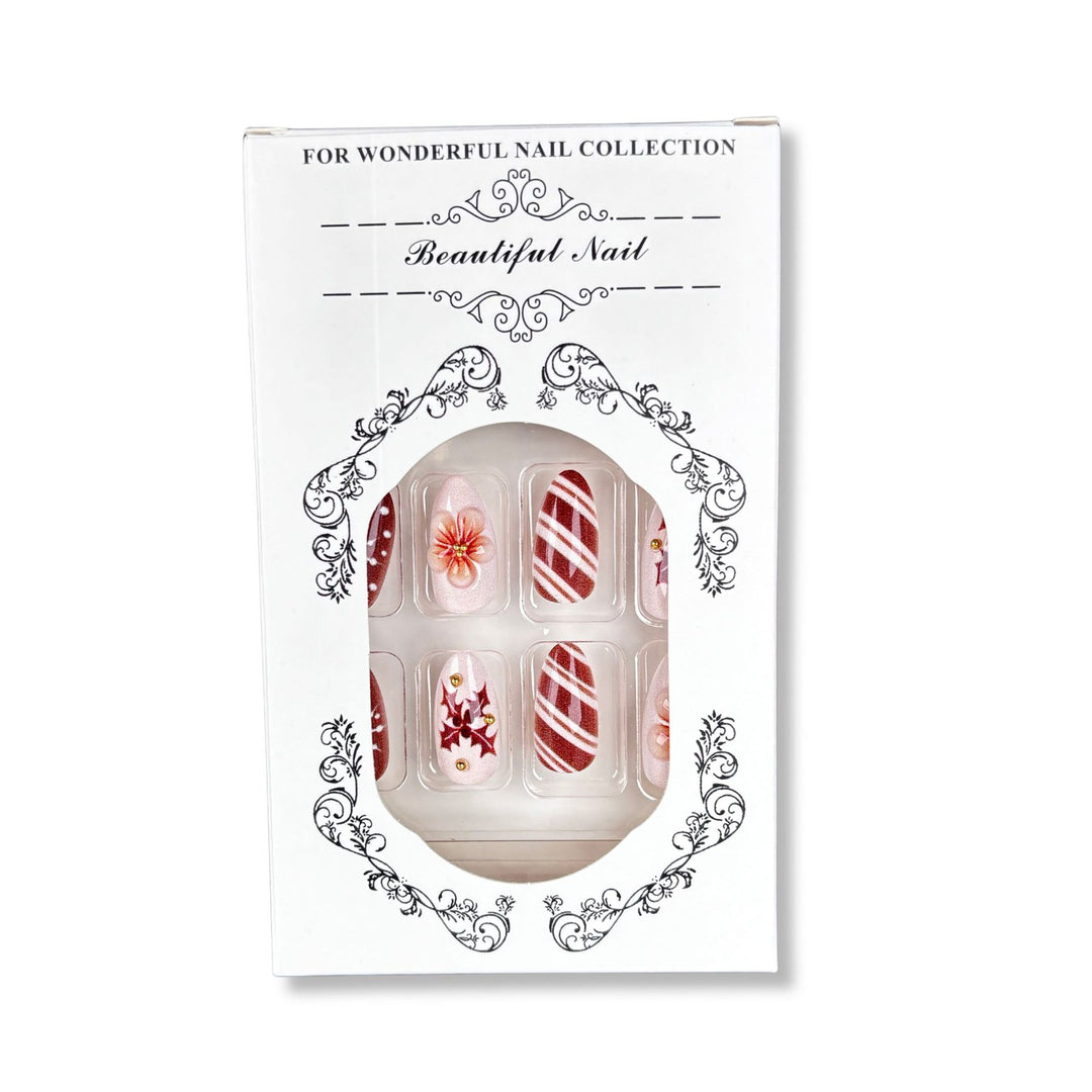 Festive Holiday Press-On Nail Art Set