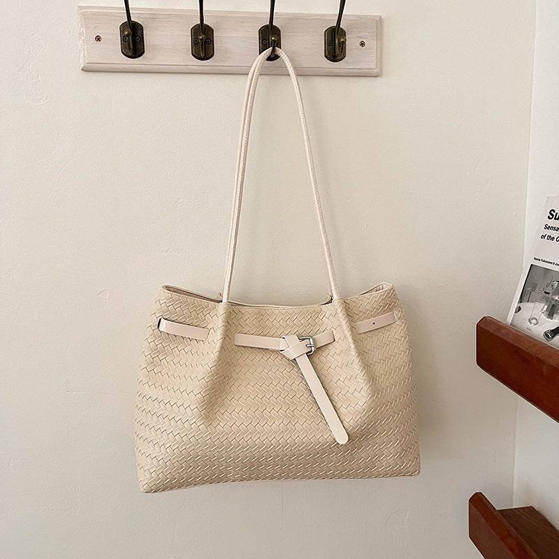Textured Woven Tote Bag
