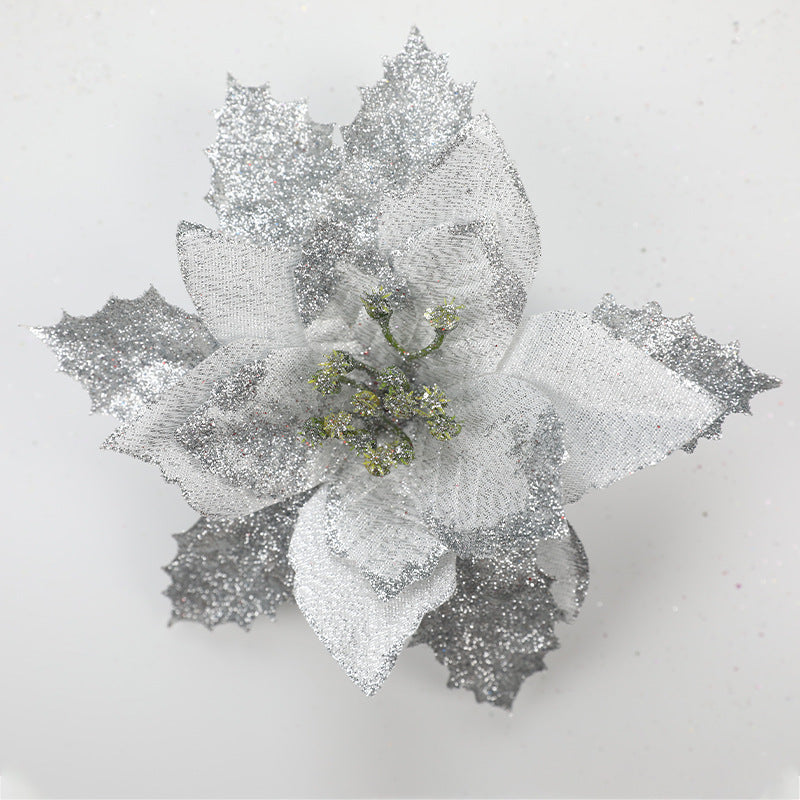 Decorative Glittered Floral Accent Brooch Stornfield