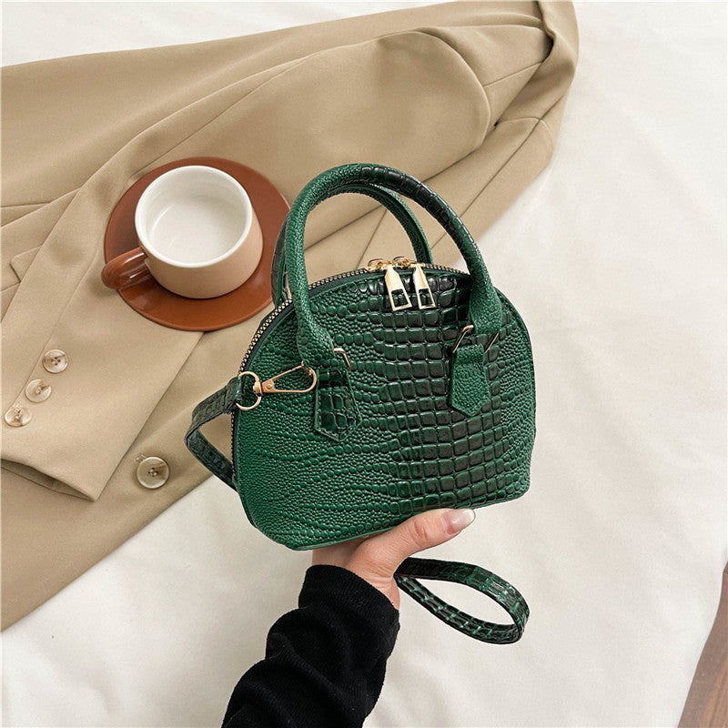 Crocodile-Embossed Mini Satchel Bag Stornfield