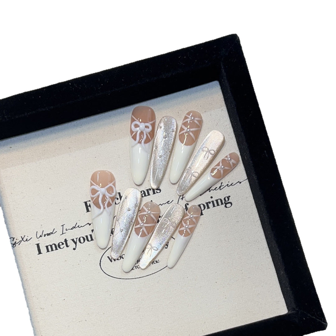 Artistic Bow Detail Press-On Nail Tips