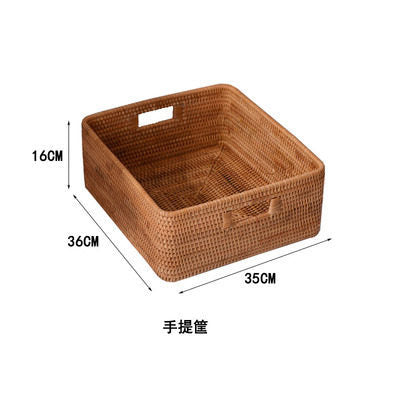 Women rectangular storage basket made of natural material Stornfield