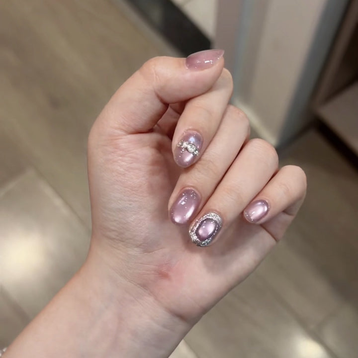 Elegant Crystal-Accented Nail Tips