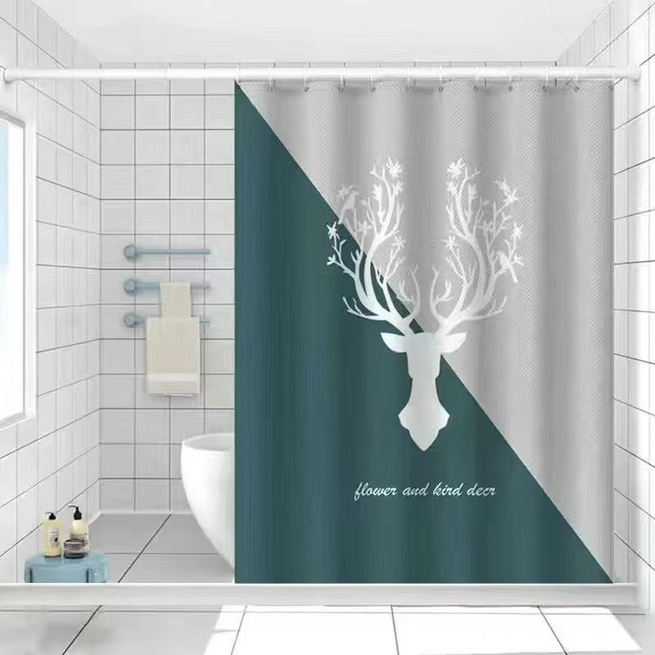 Artistic Deer-Themed Shower Curtain Stornfield