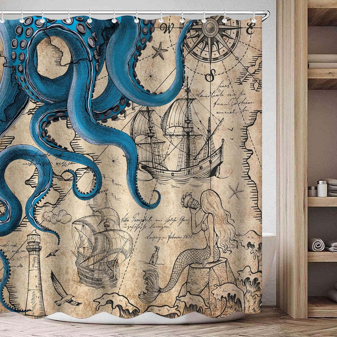 Ocean-Theme Shower Curtain Stornfield
