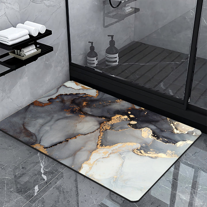 Luxury Marble-Effect Bath Mat Stornfield