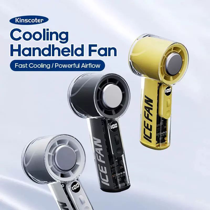Unisex One Size Handheld Rechargeable Mini Cooling Fan with Adjustable High-Speed Airflow and LED Digital Display Stornfield
