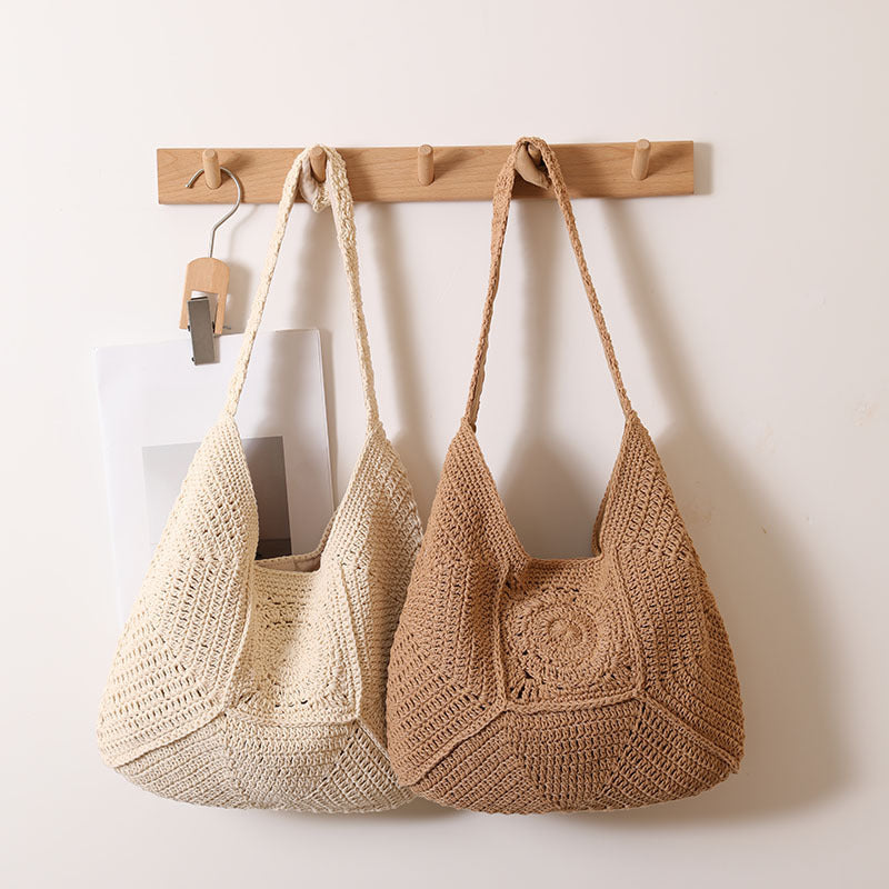 Hand-knotted Tote Bag in Modern Macramé Style Stornfield