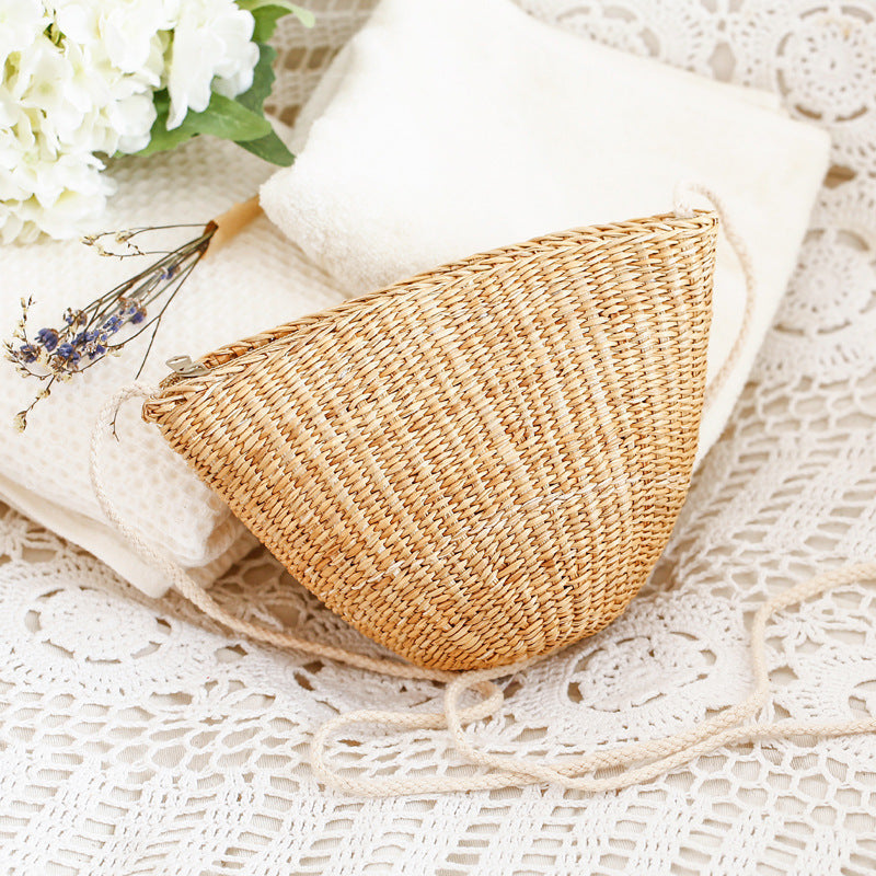Handcrafted basket bag in unique half-moon design Stornfield