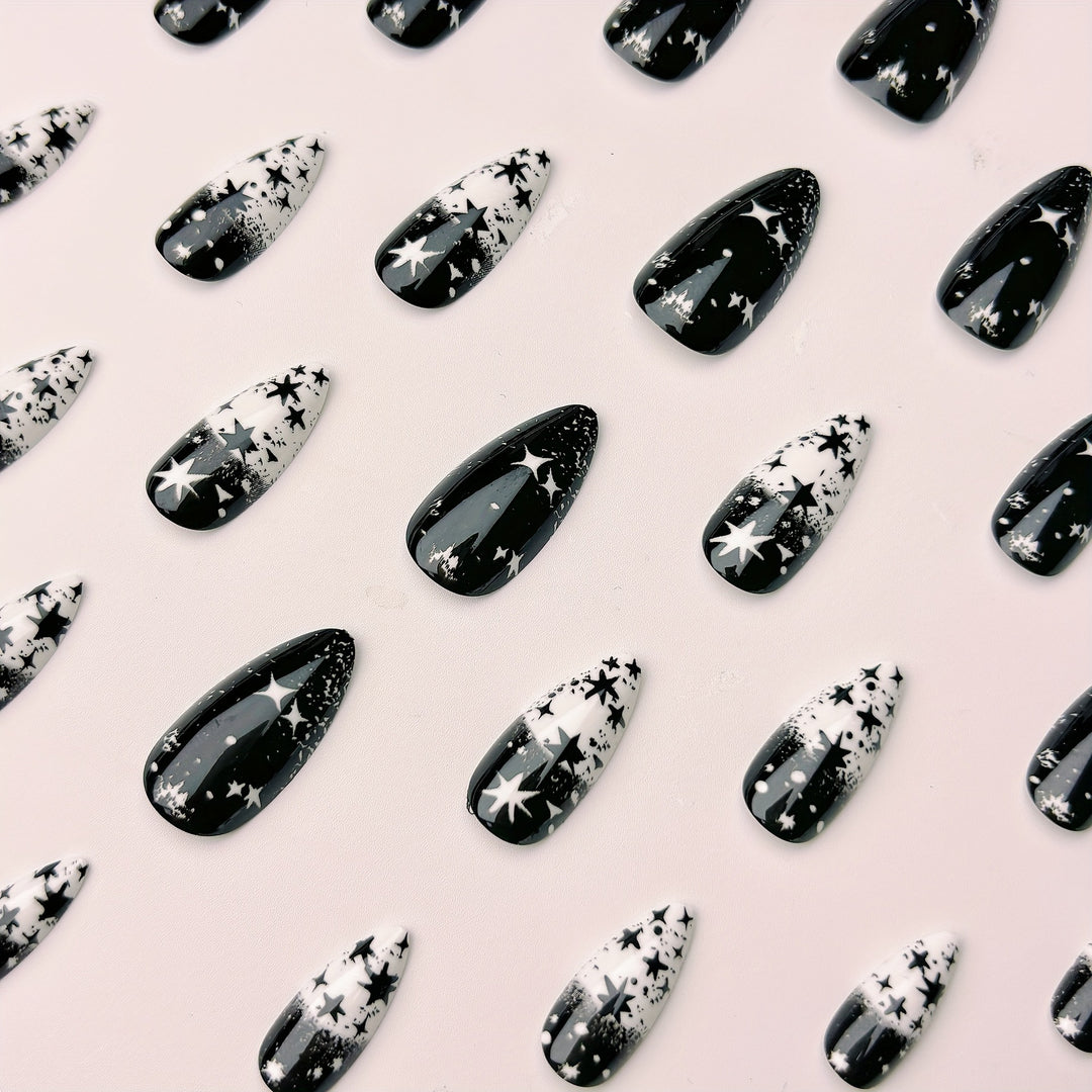 Artificial nail set with star motif Stornfield