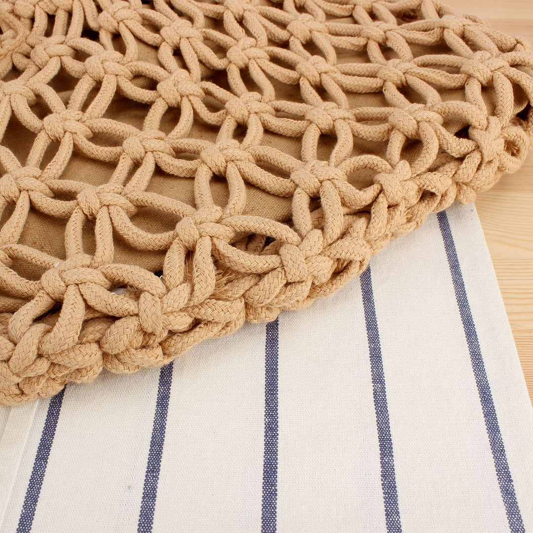 Trendy Macrame Bag with Braided Carry Handle Stornfield