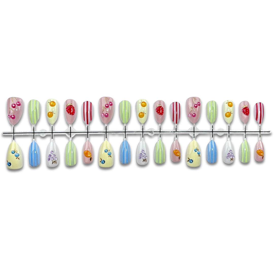 Artistic Fruit-Themed Press-On Nail Set