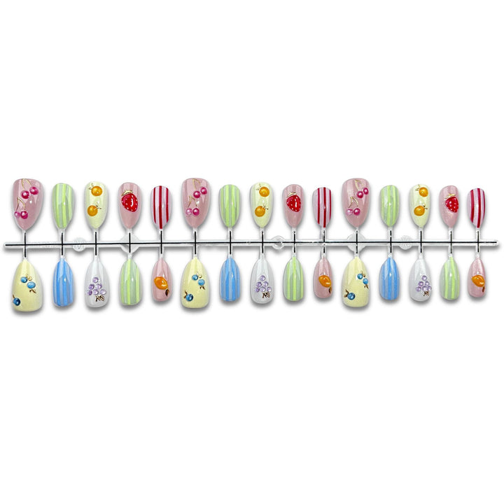 Artistic Fruit-Themed Press-On Nail Set
