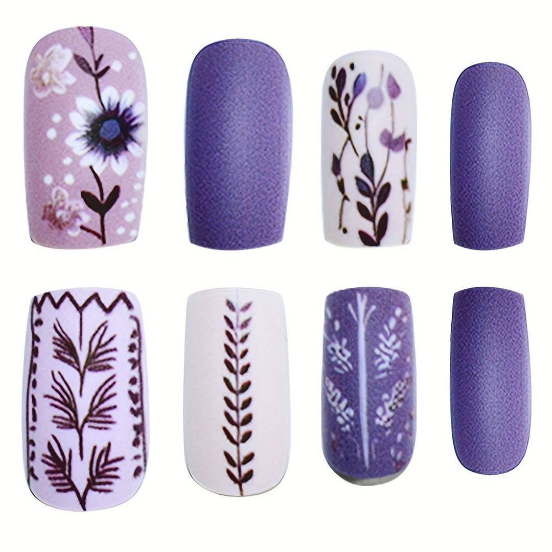 Artistic Floral Press-On Nail Art Set Stornfield