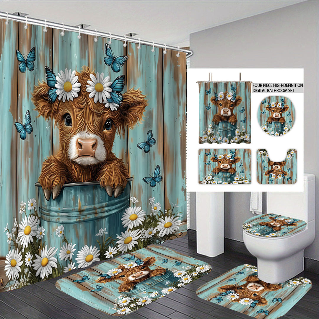 Cute Cow-Themed Digital Bathroom Set Stornfield