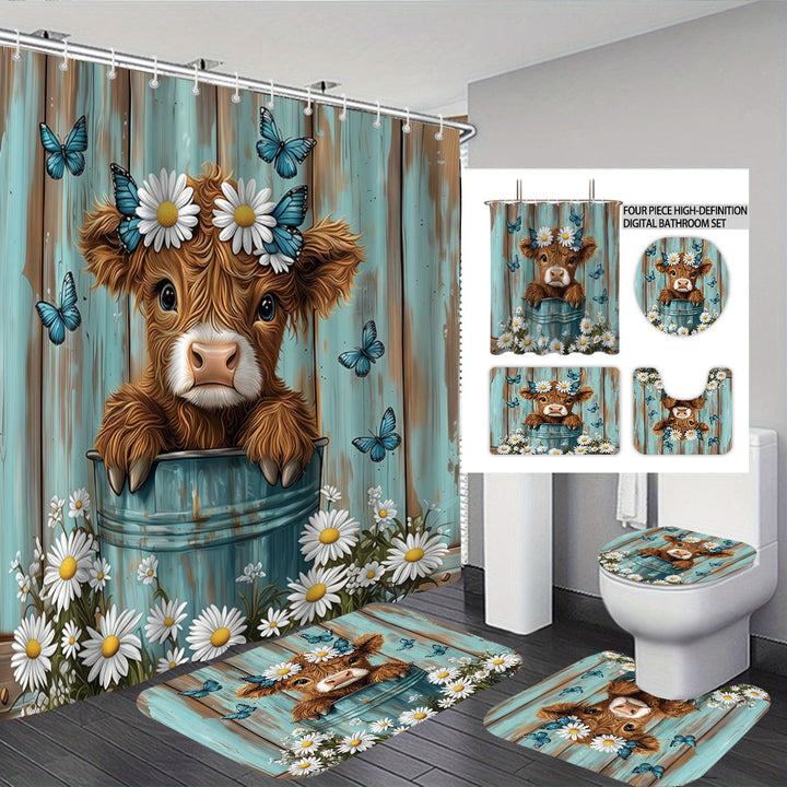 Cute Cow-Themed Digital Bathroom Set Stornfield