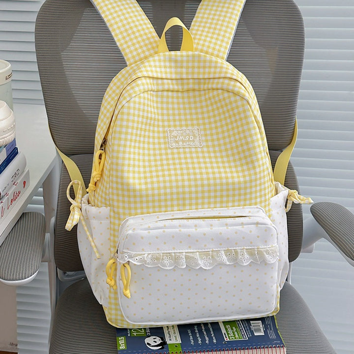 Stylish Gingham Pattern Backpack Stornfield