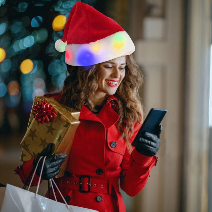 Bright Christmas hat made of plush