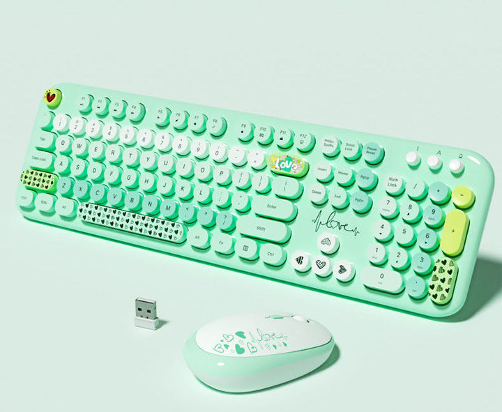 Cute-Themed Wireless Keyboard and Mouse Set Stornfield