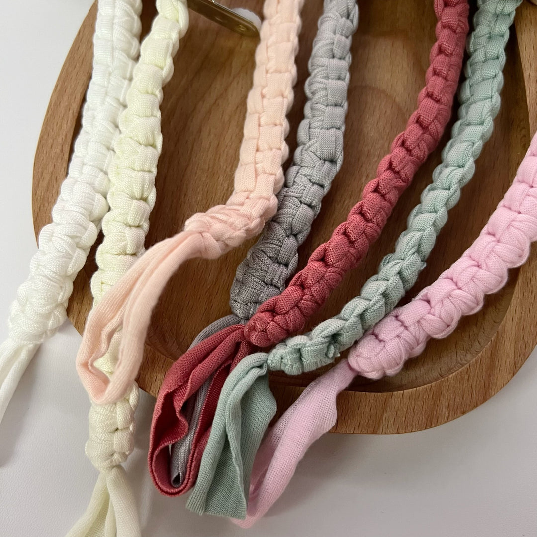 Braided Cotton Pacifier Clip with Wooden Star Safety Clamp
