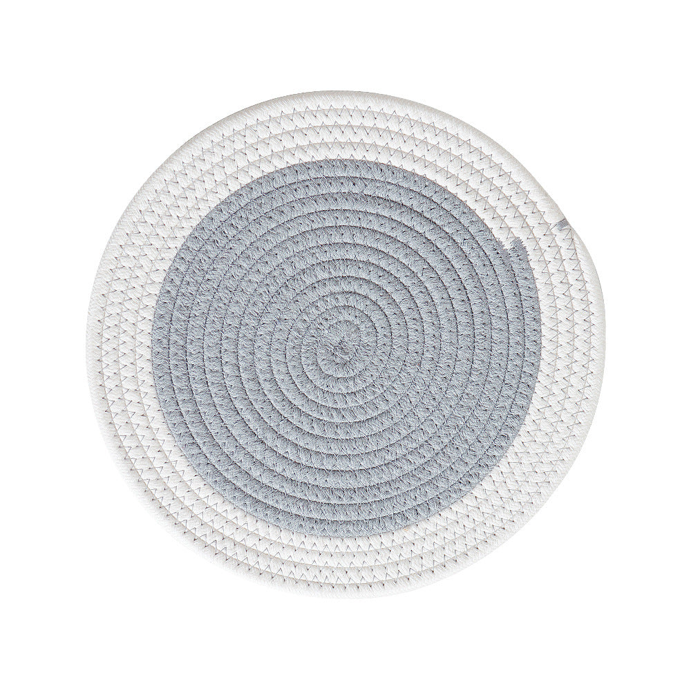 Round woven cotton braided rug for living and entrance area Stornfield