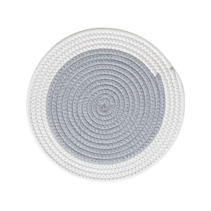 Round woven cotton braided rug for living and entrance area Stornfield