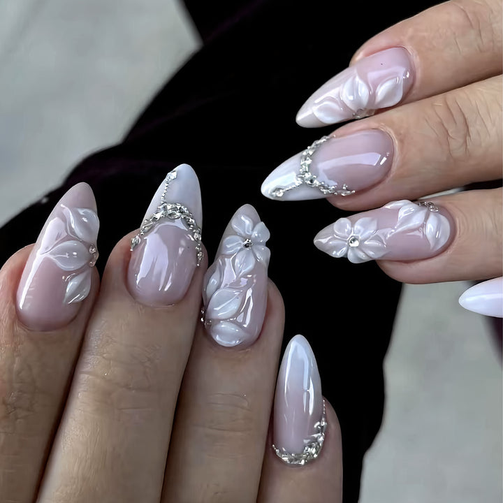 Floral Embellished Press-On Nail Set Stornfield