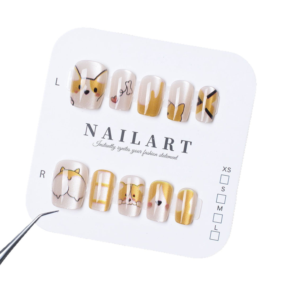 Cute Artistic Press-On Nail Set Stornfield
