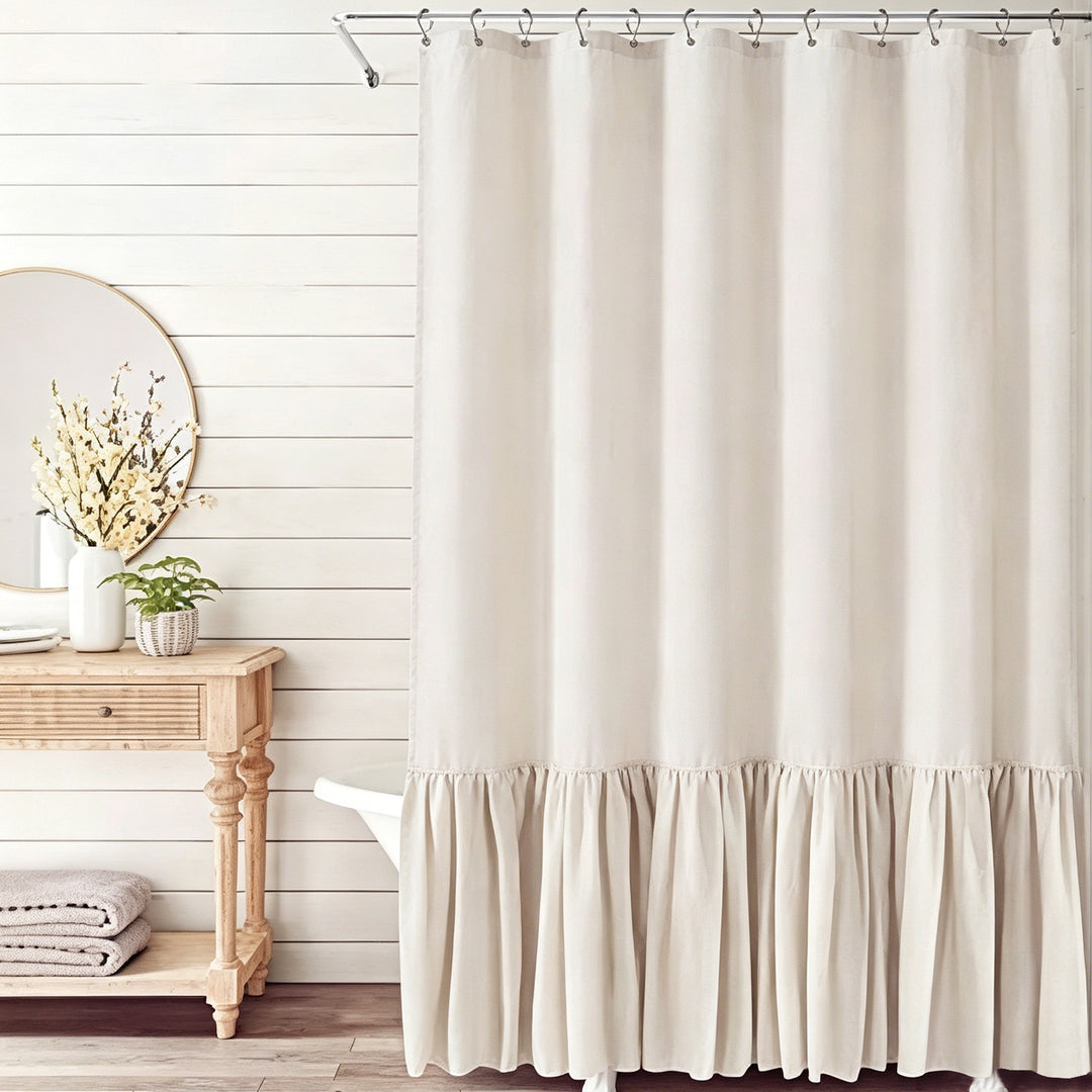 Ruffled Textured Shower Curtain Stornfield