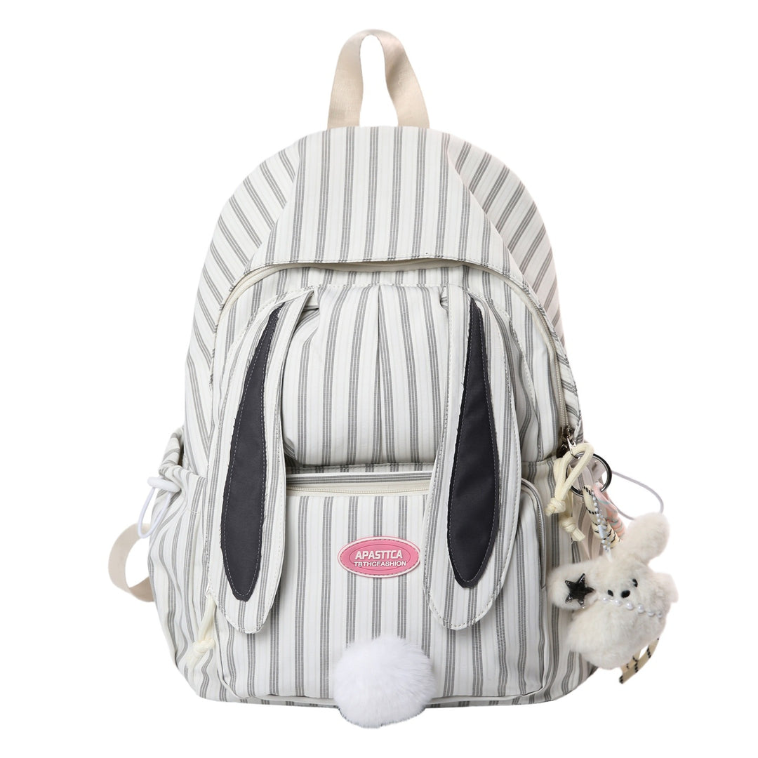 Cute Bunny Ears Striped School Backpack Stornfield