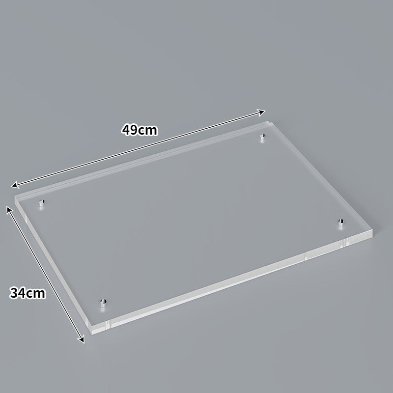 Large Wall-Mounted Clear Acrylic Floating Display Shelf Panel with Pre-Drilled Standoffs
