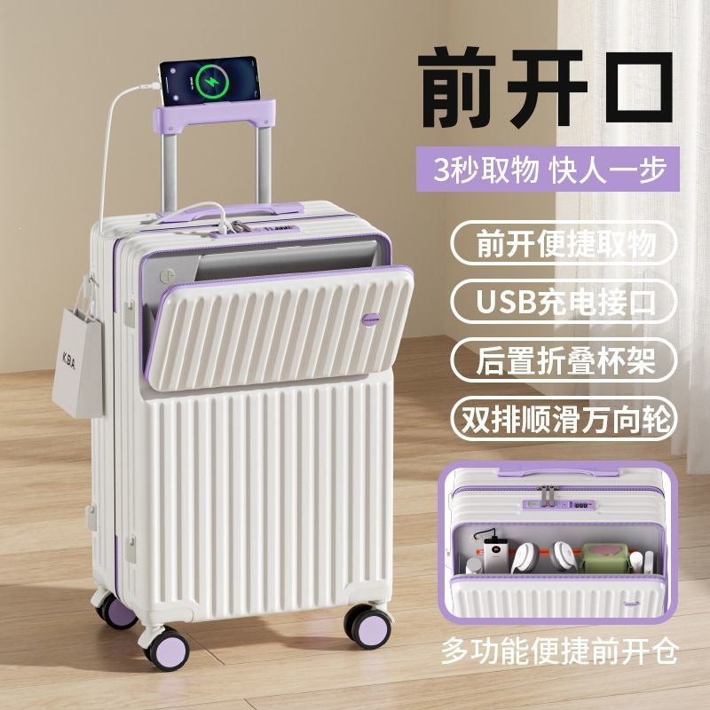 Portable Hard Shell Trolley Suitcase With USB Connection And Innovative Organizer Stornfield