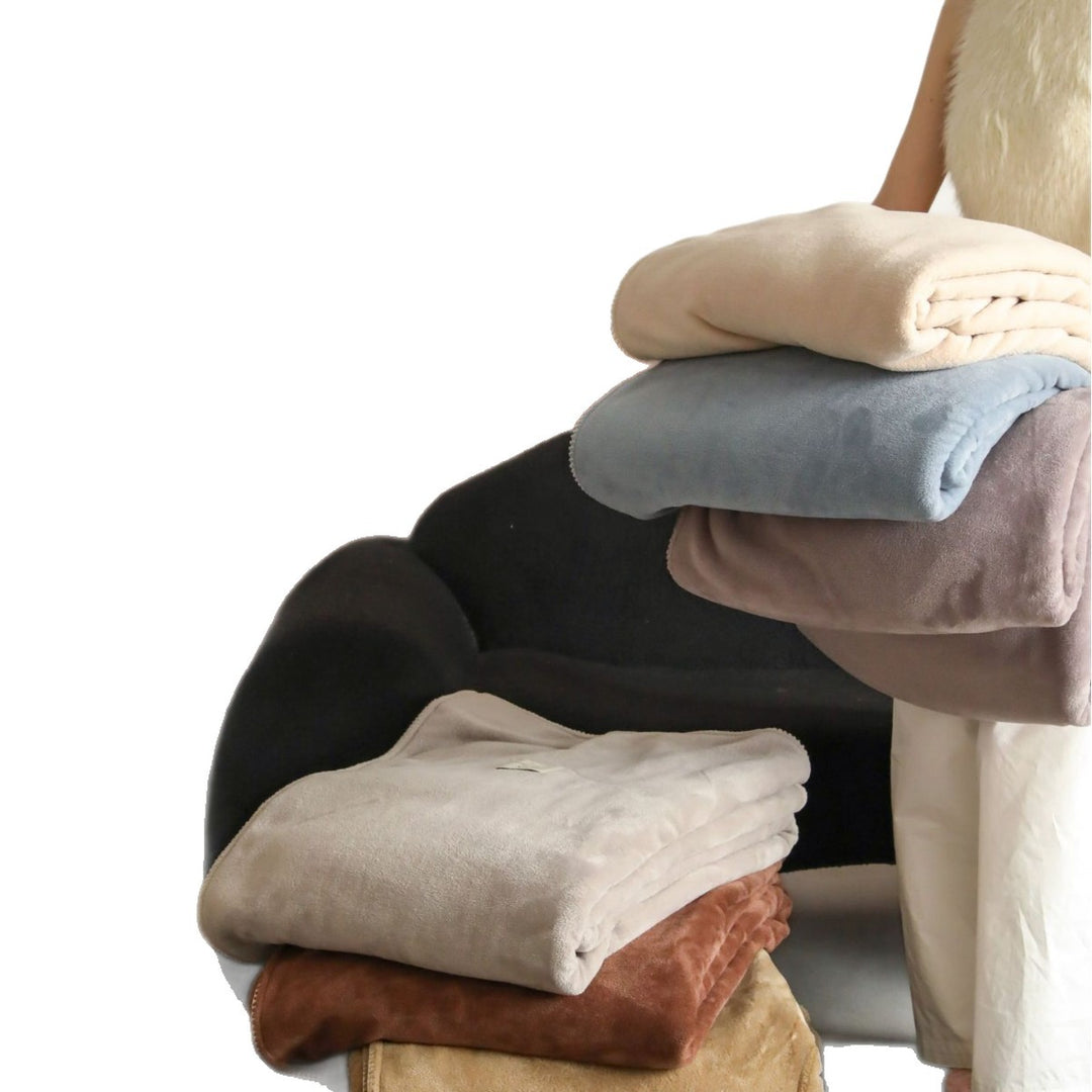 Plush Microfiber Velvet Throw Blanket with Satin Stitched Edge