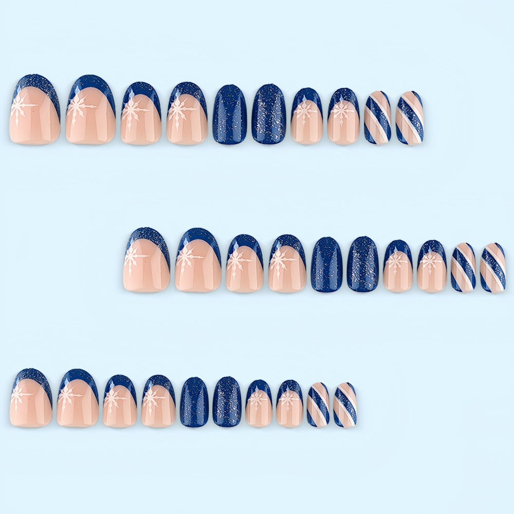 Artificial Nail Set with Glittering Winter Motifs Stornfield