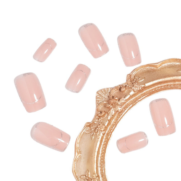 Glittering French Tip Press-On Nails Stornfield