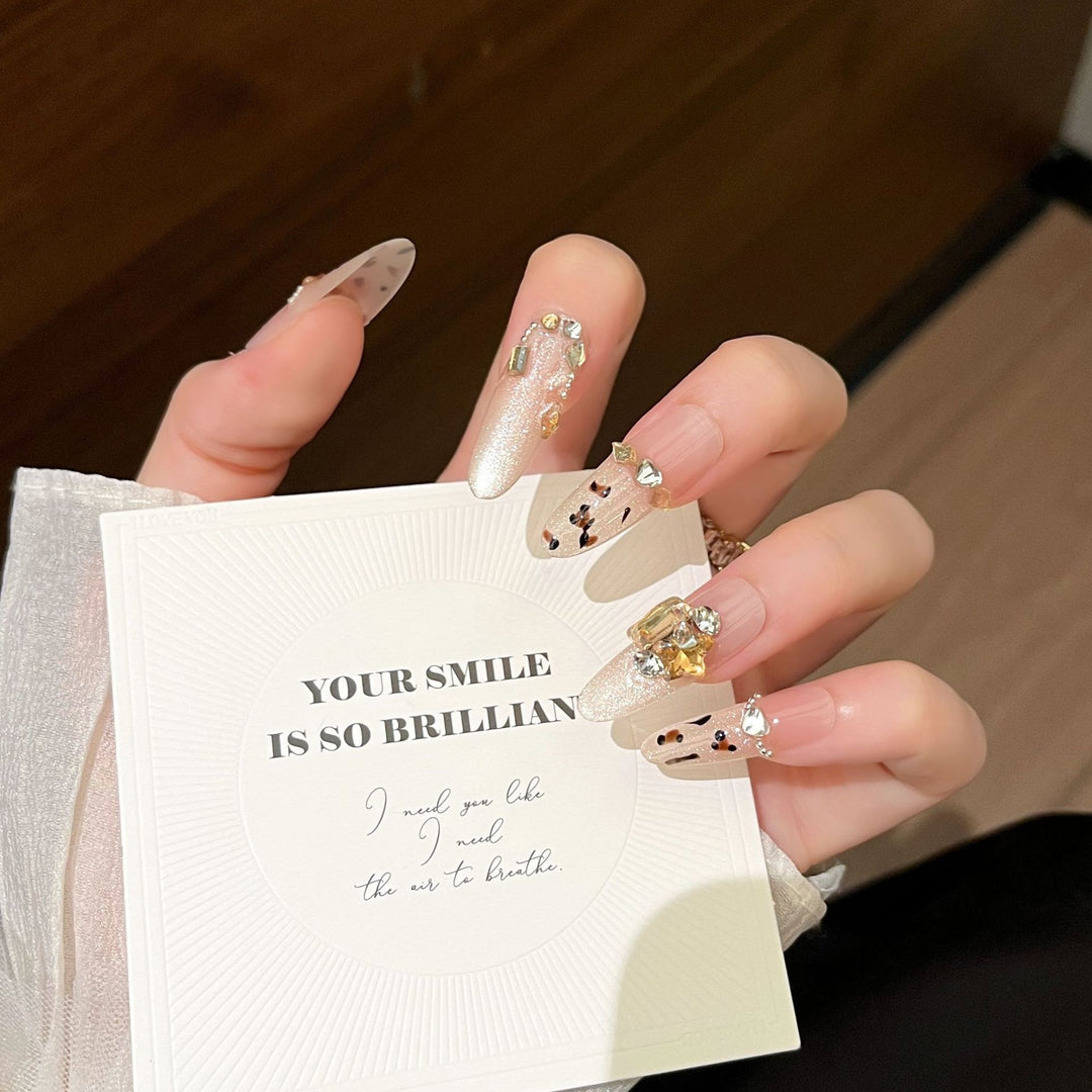 Glamorous Crystal-Studded Stiletto Press-On Nails Stornfield