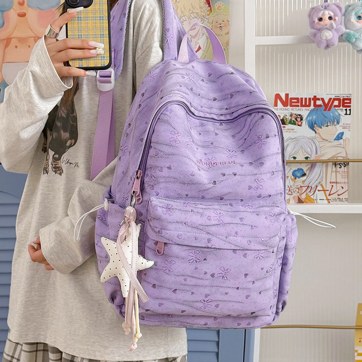 Stylish Heart Pattern Backpack Stornfield