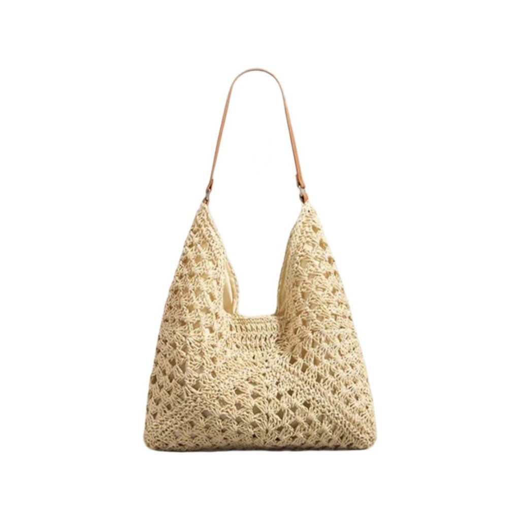 Handbag with Artistic Macrame Design and Flexible Carrying Comfort Stornfield