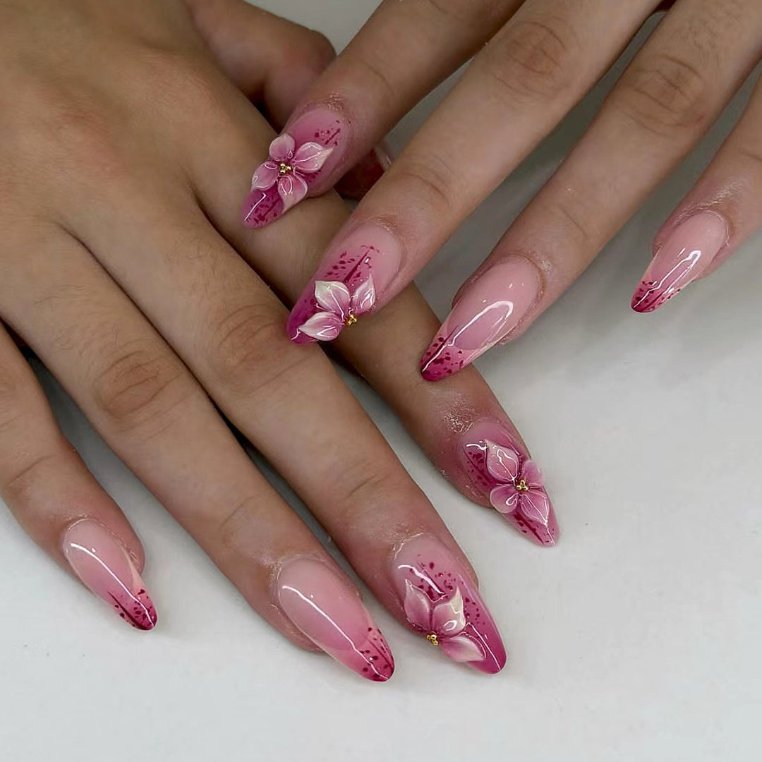 Floral-Inspired 3D Press-On Nail Art Stornfield