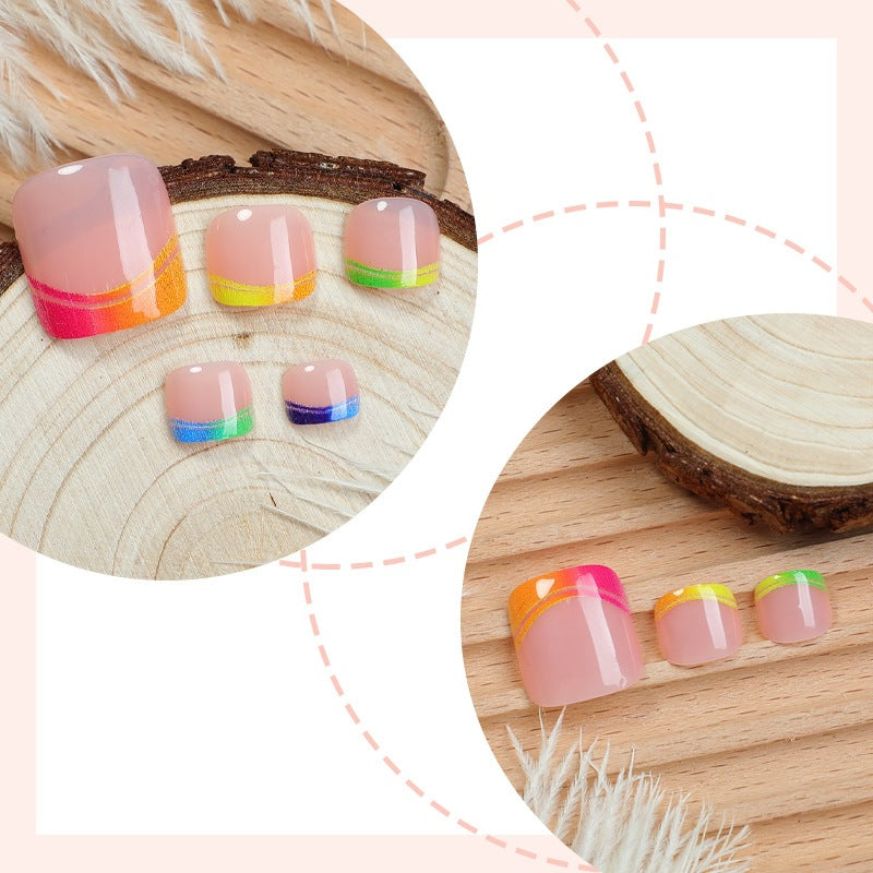 Artificial nail set with colorful accents and stylish design Stornfield