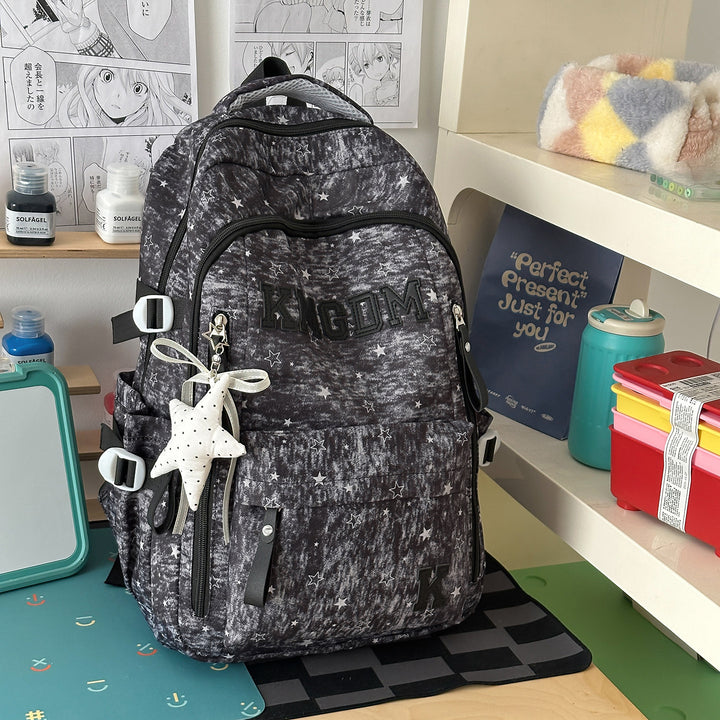 Versatile Star-Patterned School Backpack Stornfield
