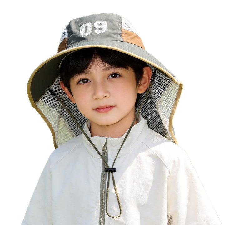 Kids' sun hat with breathable mesh neck protection and adjustable chin strap Stornfield
