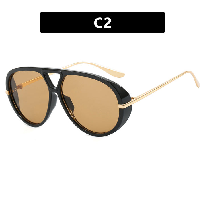 Women's oversized sunglasses with elegant plastic frame and mirrored lenses Stornfield