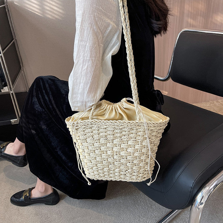 Hand-knotted straw tote bag Stornfield