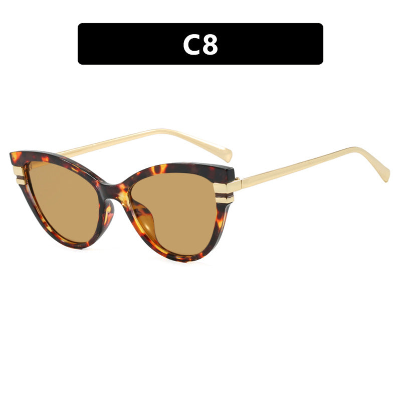 Ladies Cat-Eye Sunglasses with Elegant Plastic Frame and Golden Accents Stornfield